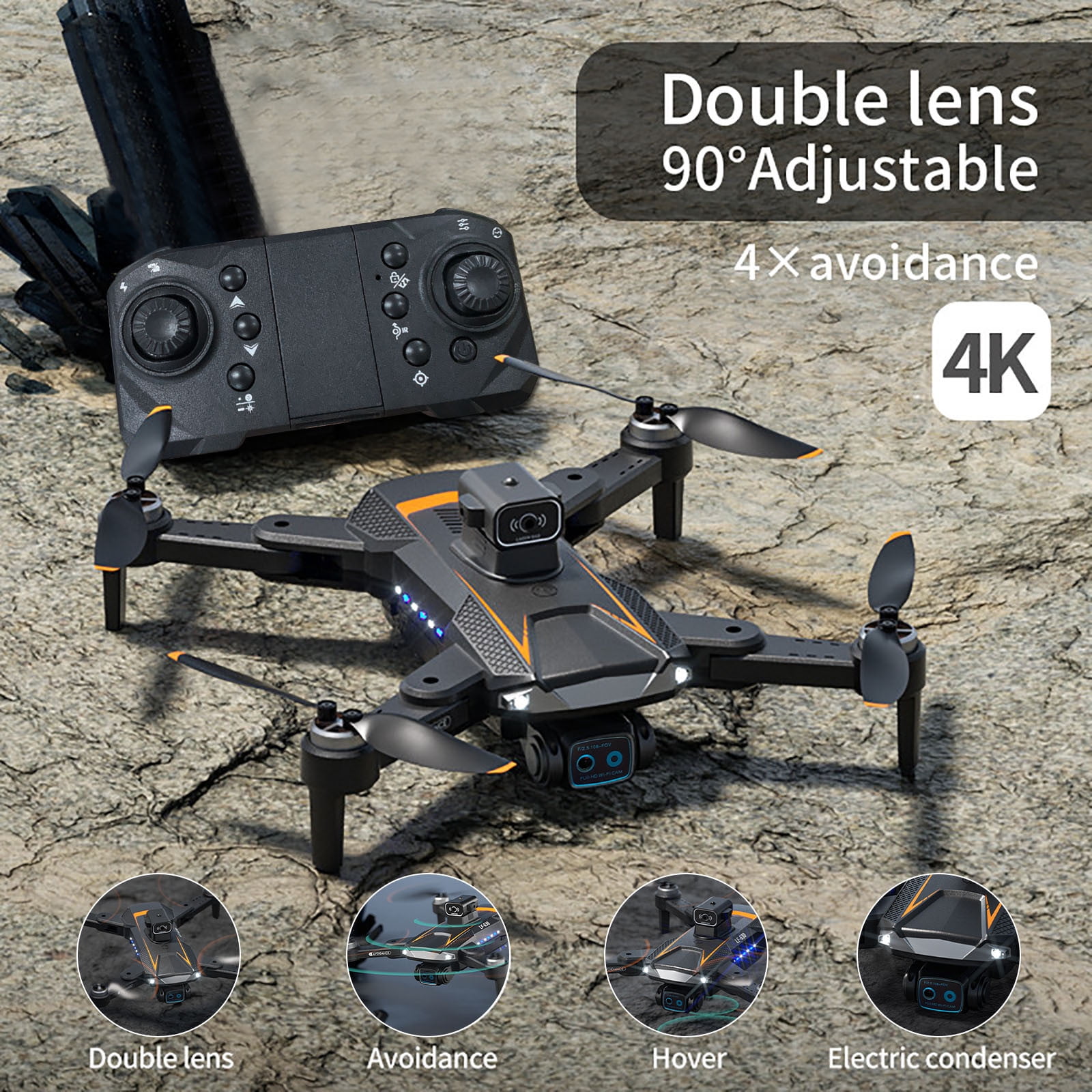 Kchsji LF630 Brushless Drone with Dual Camera 8K, Remote Control Aerial ...