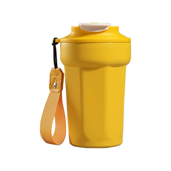 Kchsji Leak Proof Coffee Travel Mug,coffee cups with lids,Slip Proof Base 15 oz Stainless Steel Insulated Coffee Tumbler,Hot&Cold Chocolate Tea for Birthday Christmas Gifts for Men Women Yellow
