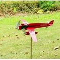 thumbnail image 1 of Kchsji Metal Ironwork Aircraft Wind Turbine, Outdoor Red Airplane Windmill Decoration, Rotatable Garden Wind Vane, Weather-Resistant for Yard or Patio, Perfect Gift for Outdoor Enthusiasts, 1 of 5