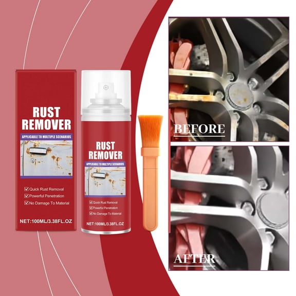 Kchsji Metal Rust Remover 100ml Efficient Descaling Rust Prevention Industrial Household Multi-Scene Cleaner for Kitchens Garages Workshops Protects Surfaces Removes Stubborn Rust Easy Use