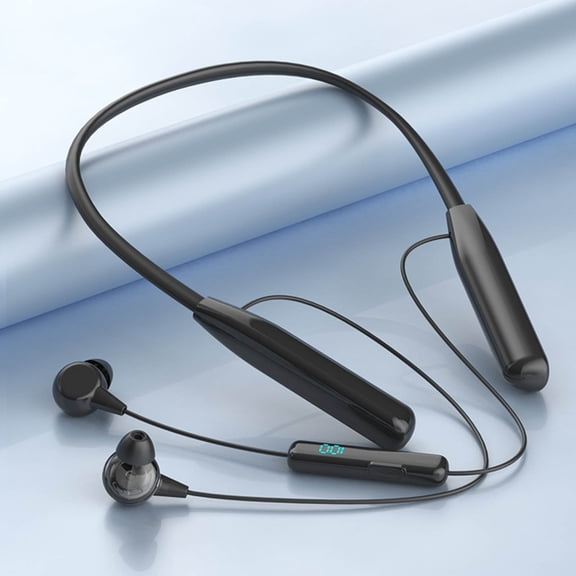 Kchsji Neckband Wireless Bluetooth 53 Earphones Digital Display Stereo Sound Long Battery Life Comfortable Sweatproof Fit for Running Gym Office Travel Commuting and Daily Music Listening Use