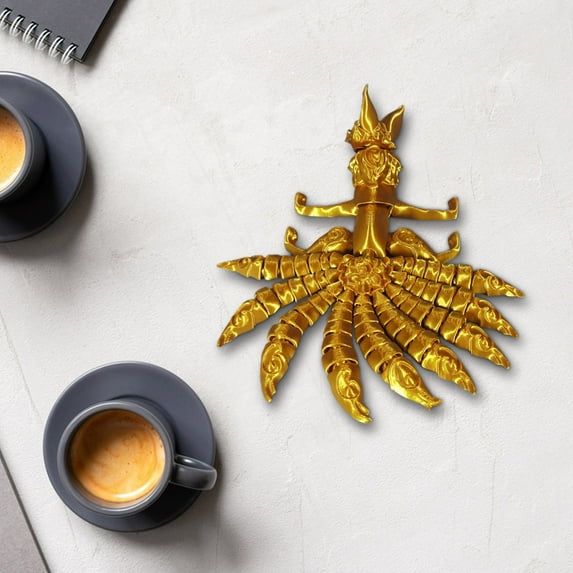 Kchsji Nine Tailed Fox Statue, 3D Printed Desk Decor Figurine, Anime Animal Sculpture for Home Office Shelf Bookcase Collectors Gift, Halloween Christmas Party Favors Decorations