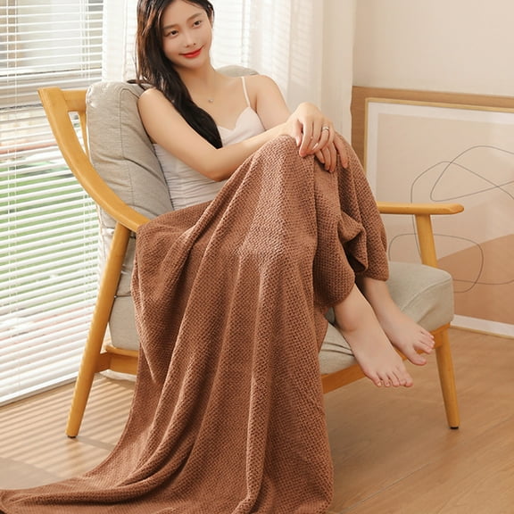 Kchsji Pineapple Lattice Fleece Bath Towel Thick Large Bath Towel Soft Absorbent Quick Drying Home Bath Towel for Bathroom Spa Gym Travel Pool Hotel Comfortable Luxury Wrap