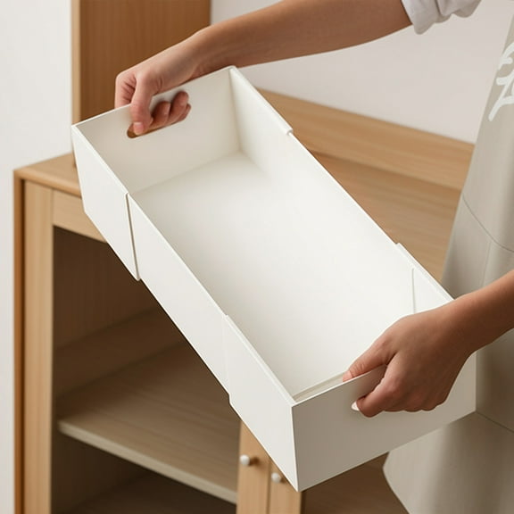 Kchsji Retractable Compartment Storage Box Adjustable Partition Tableware Office Desk Makeup Brush Organizer for Kitchen Drawer Bathroom Countertop Multi-Functional Space-Saving Storage Box