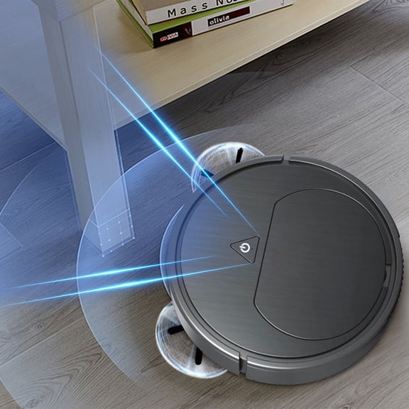 Kchsji Robot Vacuum Cleaner Smart Mini USB Rechargeable Sweeping Mopping Machine 1200Pa Strong Suction for Pet Hair Carpet Hard Floor Ultra-thin 60mm Low Profile Quiet Large Wheels Anti-Collision
