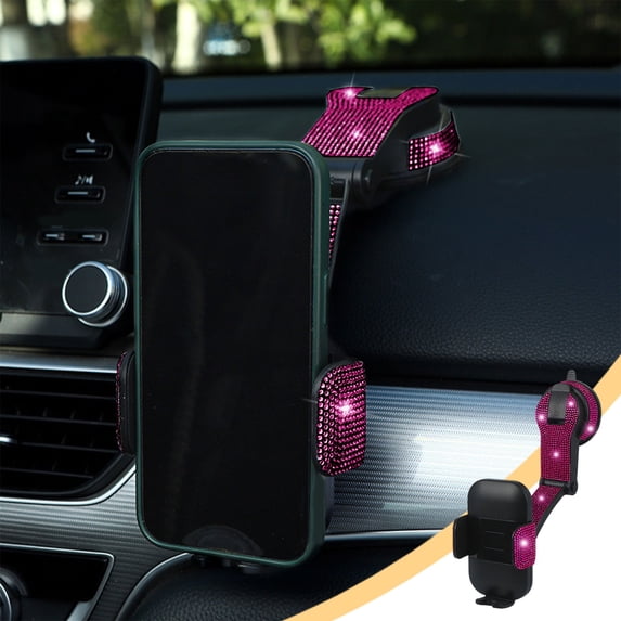 Kchsji Rotating Car Phone Holder Suction Cup Stand, Multifunctional Mobile Navigation Mount for Dashboard Windshield, Stable Auto Phone Support for GPS Calls Video Streaming SUV Sedan Truck