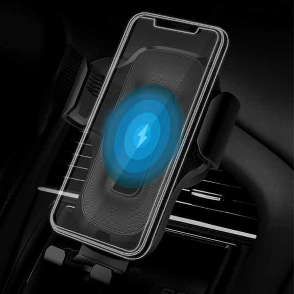 Kchsji Smart Wireless Car Charger, 15W Auto Clamping Car Mount, Automatic Sensor, Adjustable 360° Mount for Safe Driving, Wireless Charging Compatible with Phones and Phone Cases, Easy Use