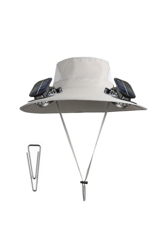 Solar Fan Outdoor Fishing Hat, Solar-Powered Sun Protection with Mini Fan, Adjustable for Hiking, Cycling, Fishing, Gardening, 3-Speed Options, USB Charging for Outdoor Adventures