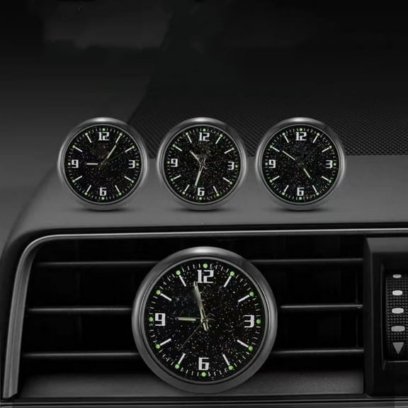 Kchsji Star Sky Car Clock Mini Luminous Quartz Dashboard Clock Adhesive Stick-on Portable Auto Home Office Night Visibility Time Display for Cars RVs Trucks Vehicle Interior Decoration