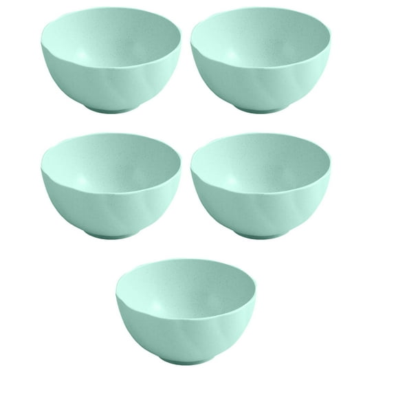Kchsji Straw 6-Inch Bowl Large Household Food Bowl Student Dormitory Instant Children's Tableware Lightweight Easy Clean Sustainable Material Multipurpose Family Picnic Kitchen Dining Set of 5