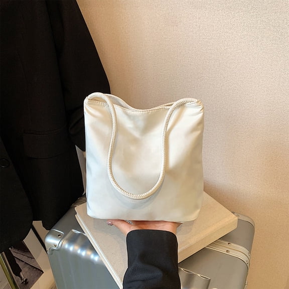 Kchsji Striped Polyester Handbag Shoulder Bag for Daily Travel Shopping Outings for Women Men Lightweight Storage Organizer with Multiple Compartments for Personal Items for Office Home Use