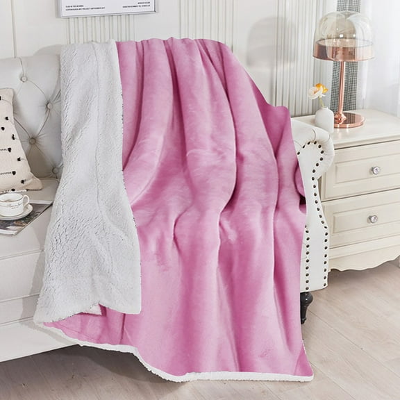 Kchsji Thickened Double Layer Fleece Blanket Flannel Lamb Wool Soft Warm Sofa Blanket Winter Quilt Cozy Bed Cover for Bedroom Living Room Couch Use, All-Season Comfort, Holiday Decor Gift