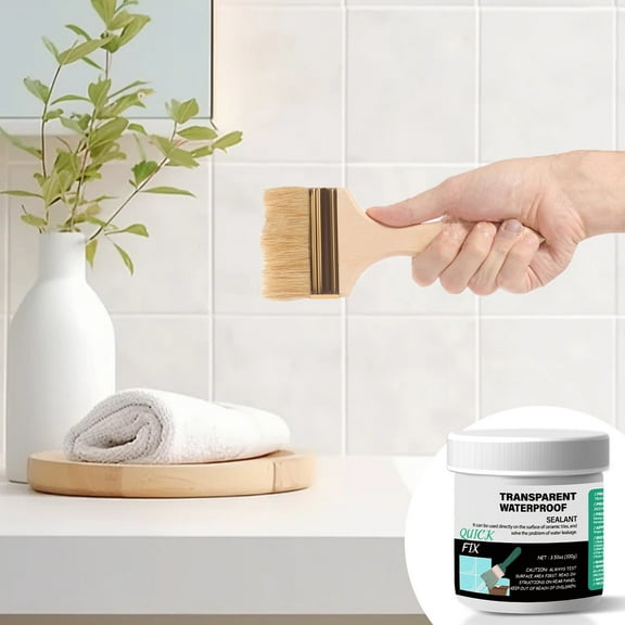 Kchsji Transparent Waterproof Sealant Invisible Clear Coating for Wood Concrete Metal Masonry Roof Wall Protection Moisture Barrier Seamless Application Restroom Balcony Kitchen Laundry Room Use