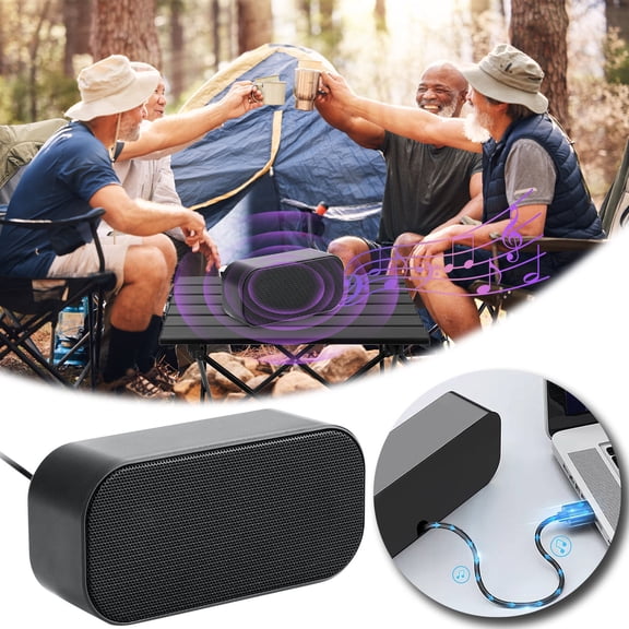 Kchsji USB Mini Audio Card, Slim Soundbar with High-Quality Stereo Sound, Built-in Subwoofer for Immersive Experience, Clear Speech, Perfect for Home, Office, Parties, and Multimedia Use