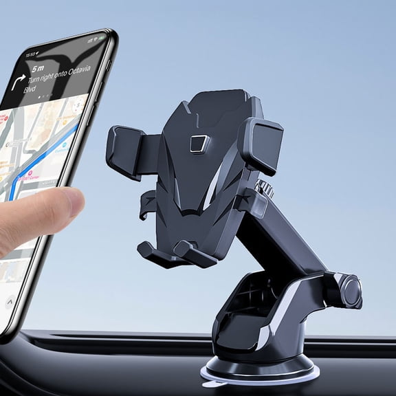 Kchsji Universal Sucker Car Phone Mount 360° Dashboard Holder for 4-7 Inch Smartphones, Strong Suction Cup Stable One-Hand Operation, Adjustable Vertical Horizontal Viewing for Car SUV Truck