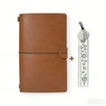 thumbnail image 1 of Kchsji Vintage A6 Portable Travel Notebook, 180 Pages Kraft Paper Journal, Includes Metal Bookmark and Ruler, Perfect for Note-Taking, Sketching, and Travel Journals for Students and Professionals, 1 of 1