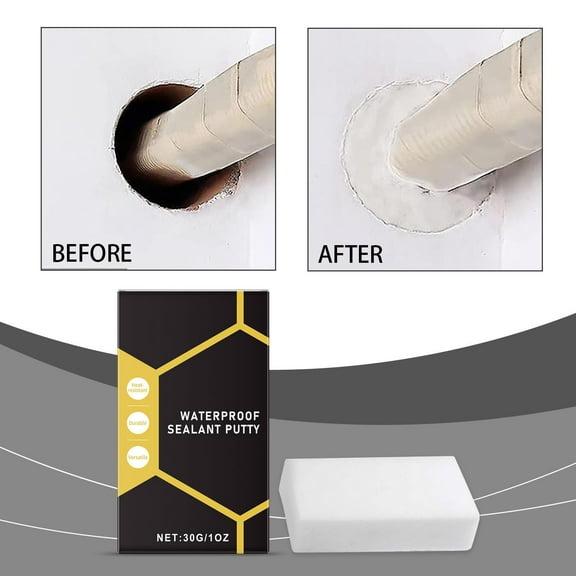 Kchsji Waterproof Repair Putty Sealing Clay Strong Bonding Wall Hole Filler Leak Stop Compound, Moldable Multi Purpose Sealant Solution, for Wall Pipe Drain AC Hole Bathroom Repair