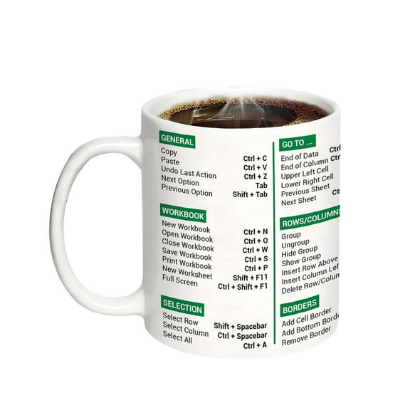 Kchsji White Ceramic Coffee Mug with Playful Excel Spreadsheet Design,Large Capacity Breakfast Tea Water Cup,Dishwasher Safe Office Humor Mug,Perfect Gift for Friends Colleagues Home Office Use