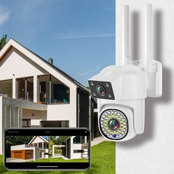 Kchsji WiFi Outdoor Surveillance Camera Full-Color Night Vision Motion Detection Alarm High-Resolution Wireless Security Device for Home Office Family Monitoring Indoor Outdoor