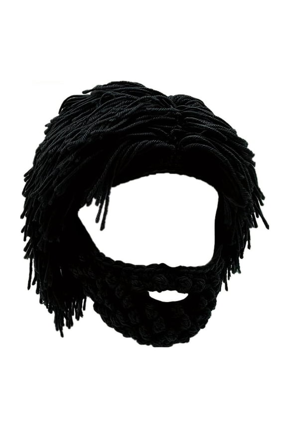 Winter Beard Hat Wig Knitted Beanie Warm Funny Headwear Costume Accessories Party Favors Cozy Coverage Cold Weather Hat Novelty Decor for Winter Outdoor Travel Holiday Events Cosplay Use