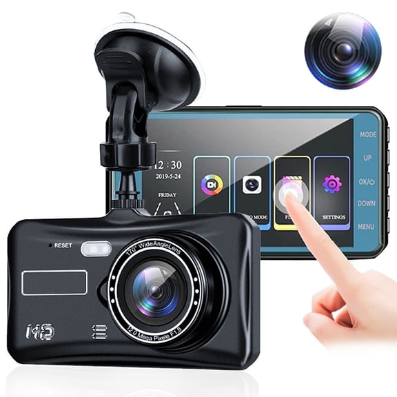 Kchsji Wireless Car Dash Cam with 4-inch Display - 1080P HD Video, Dual Lens, Shockproof Rear Camera, Loop Recording, Motion Detection, Perfect for Drivers, Ensures Road Safety