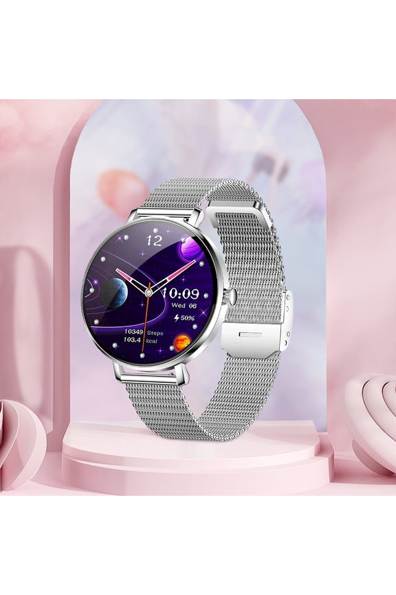 Women's Smartwatch AMOLED Touch Screen Bluetooth Call Fitness Tracker, IP68 Waterproof Heart Rate Monitor Sleep Tracker Long Battery, for Women Girls Fashion Sport Health Activity Tracking