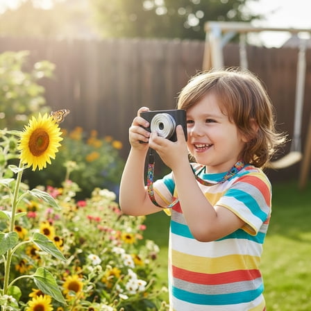 Kchsji s Digital Camera 1080P 24MP, Camera with 2.3-Inch Screen 8X Digital Zoom, Dual Lens Camera with Anti-Shake, Mini Video Camera with Music Games for Beginners