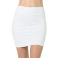 thumbnail image 1 of Kcocoo Women Lady's Solid High Waist Classic Simple Stretchy Tube Pencil Mini Skirt Polyester White S, 1 of 5