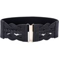 thumbnail image 1 of Kcocoo Women's Elastic Vintage Belt Stretchy Retro Wide Waist Belt pu Black, 1 of 6
