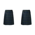 thumbnail image 1 of Kcodviy 2 Pcs Mens Casual Retro Tie Band Scottish Style Plaid Contrast Pants Men Waistband Pleated Skirt Long Training Pants Men Parachute Pants for Men Poplin Pants, 1 of 4