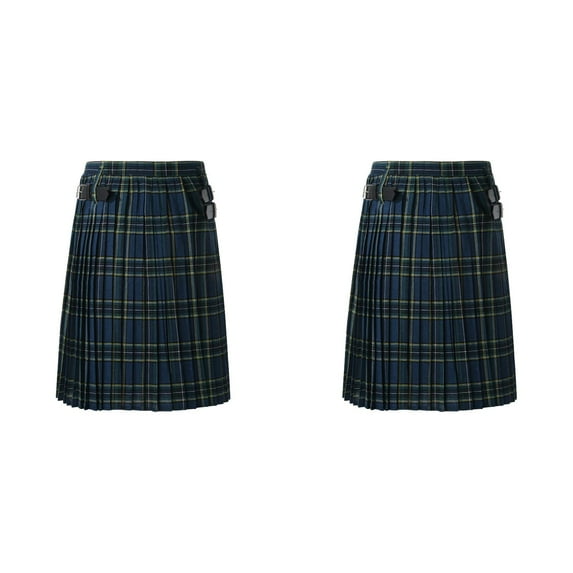 Kcodviy 2 Pcs Mens Casual Retro Tie Band Scottish Style Plaid Contrast Pants Men Waistband Pleated Skirt Long Training Pants Men Parachute Pants for Men Poplin Pants