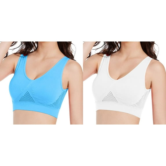 Kcodviy 2 Pcs New Women Yoga Gym Long Lined Sports Bra Fitness Sports Bra Push Womens Bras No Underwire Up Hollow Bra Workout Bra's Gym Yoga Bra