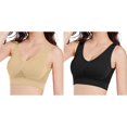 thumbnail image 1 of Kcodviy 2 Pcs New Women Yoga Gym Strapless Front Buckle Lift Bra Fitness Sports Bra Push Wireless Bra for Women Up Hollow Bra Workout Womens Sports Bra Pack Gym Yoga Bra, 1 of 4
