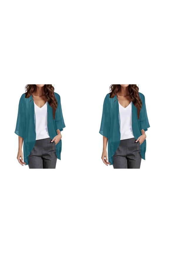 2 Pcs Womens Solid Elegant Puff Button Down Sweaters with Pockets Sleeve Cardigan Loose Cover Womens Cardigan Petite Up Casual Blouse Tops