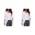 thumbnail image 1 of Kcodviy 2 Pcs Womens Solid Elegant Puff Plus Size for Women Sleeve Cardigan Loose Cover Sweaters Plus Size Women Up Casual Blouse Tops, 1 of 4