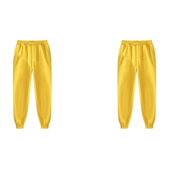 Kcodviy 2 Pcs and Autumn Leisure and Poplin Pants Solid Winter Trousers Pants 9 10 Color Men Women Men's 10 Star Pants