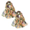 Kcodviy 2Pcs Scarfs For Women Lightweight High Neck Scarf Print Floral