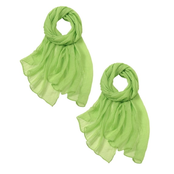 Kcodviy 2Pcs Women Summer Casual Colorful Scarves Women Winter Multicolor Solid Color Chiffon Scarf Christmas Thin Regular Silk Scarf Pattern Scarf Sunscreen Scarf Beach Hair Scarf