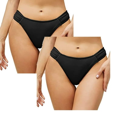 Kcodviy 2Pcs Women Vintage Print Low Girls Swim Bottoms Size 6 Waist Brazilian Bikini Bottom Swim Wear Pants For Women Swimwear Briefs Beachwear Brazilian Mens Swim Pants Long Bikini Bottom Side