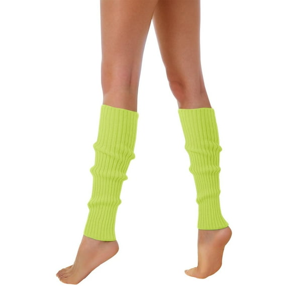 Kcodviy 80S 90S Leg Warmers For Women Neon Ribbed Leg Socks Stylish Accessories Colorful Fluorescent Wool Knitted Sock Sleeves Womens Compression Socks Stroll Sock Womens Hiking Socks Sock Aid Cushi