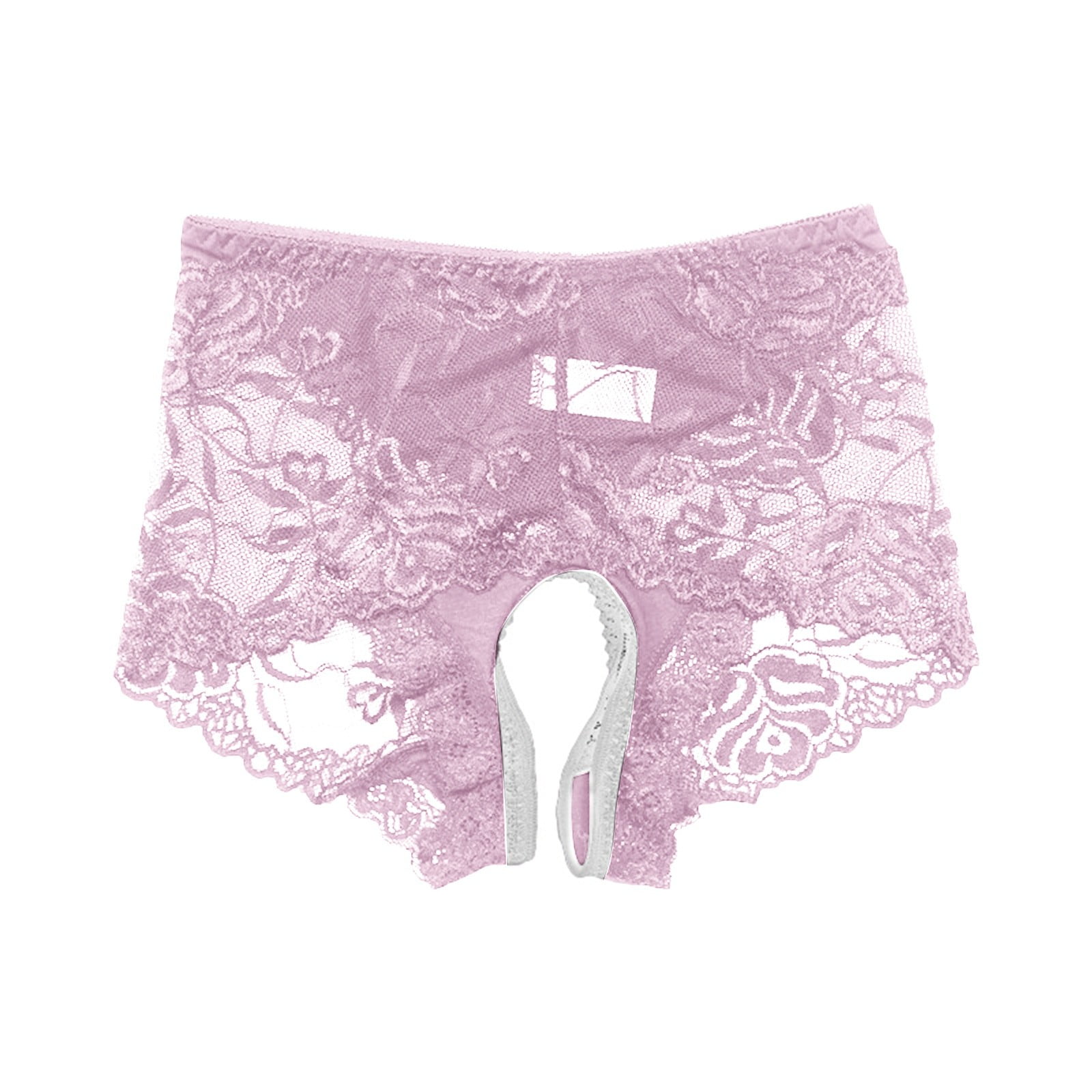 Kcodviy Alluring And Transparent Lace Embroidered Open Back Briefs For Wear Breathable