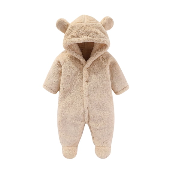Kcodviy Baby Footie Easter Outfits For Baby Boys Snowsuit Winter Onesie Cartoon Romper Baby Bear Warm Hooded Outfits Easter Outfits For Baby Boys For Girls Boys Easter Outfits