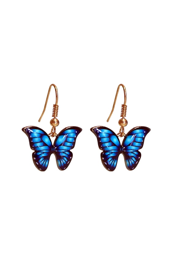 Butterfly Dangle Hook Earrings For Women s Colorful Animal Butterflies Drop Dangling Lightweight Earring Studs Earrings for Women Pack Coffee Earrings Titanium Earrings Initial Earrin