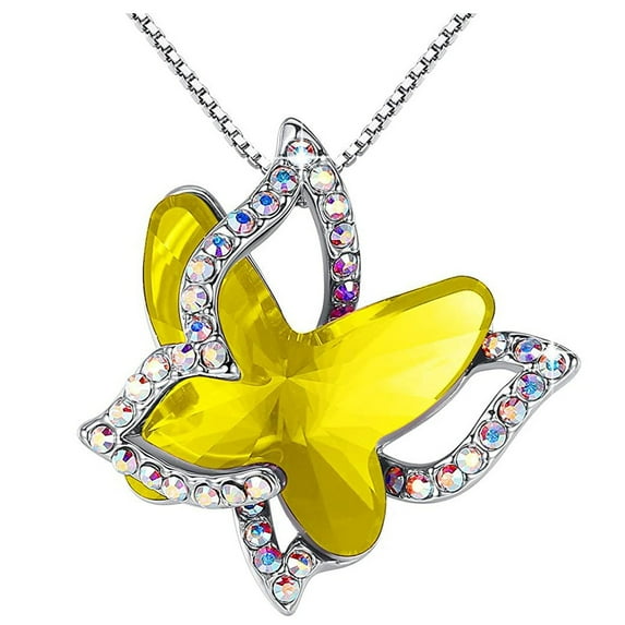 Kcodviy Butterfly Necklace With Birthstone Jewelry Gifts For Women Heart Chain Necklace Womens Jewelry Long Necklaces For Women Jewelry Necklaces For Women Fashi