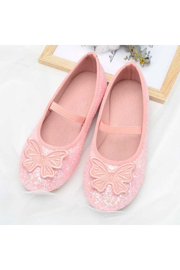 Children Shoes Flat Shoes Kids Baseball Shoes Shoes with Sequins Little Kid Shoes Bowknot Girls Dancing Shoes