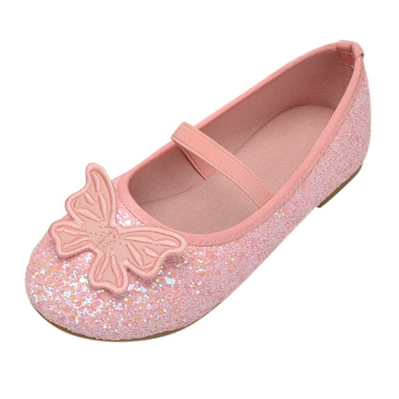 Kcodviy Children Shoes Flat Shoes Little Girl on Shoes Shoes with Sequins Cute Shoes for Kids Bowknot Girls Dancing Shoes