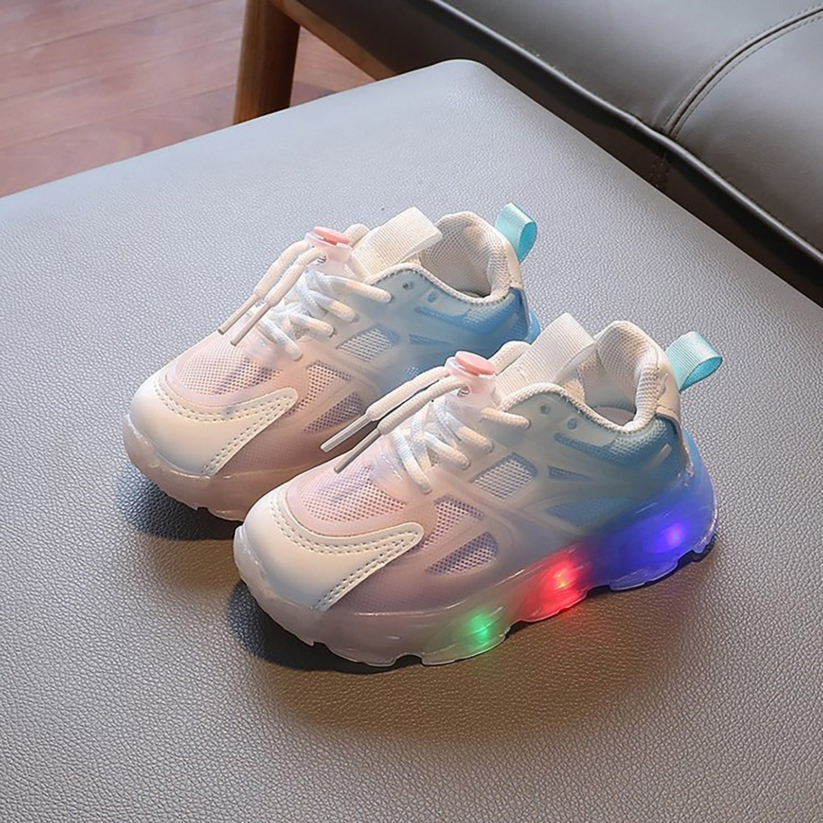 Children's Sneakers Color Gradient Shoes for Girls 9 Years Old Led Light Shoes Dad Size 1 Shoes Girls Shoes Lace Up Soft Kids Shoes for Girls Size Soles