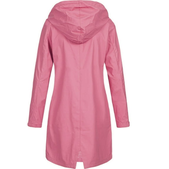 Kcodviy Coat Women'S Solid Overcoat Hoodie Windproof Rain Outdoor Jacket Long Women'S Coat Women Pants And Jacket Lady Zip Jacket Light Weight Jacket For Women Womens Jacket Fashion Jack