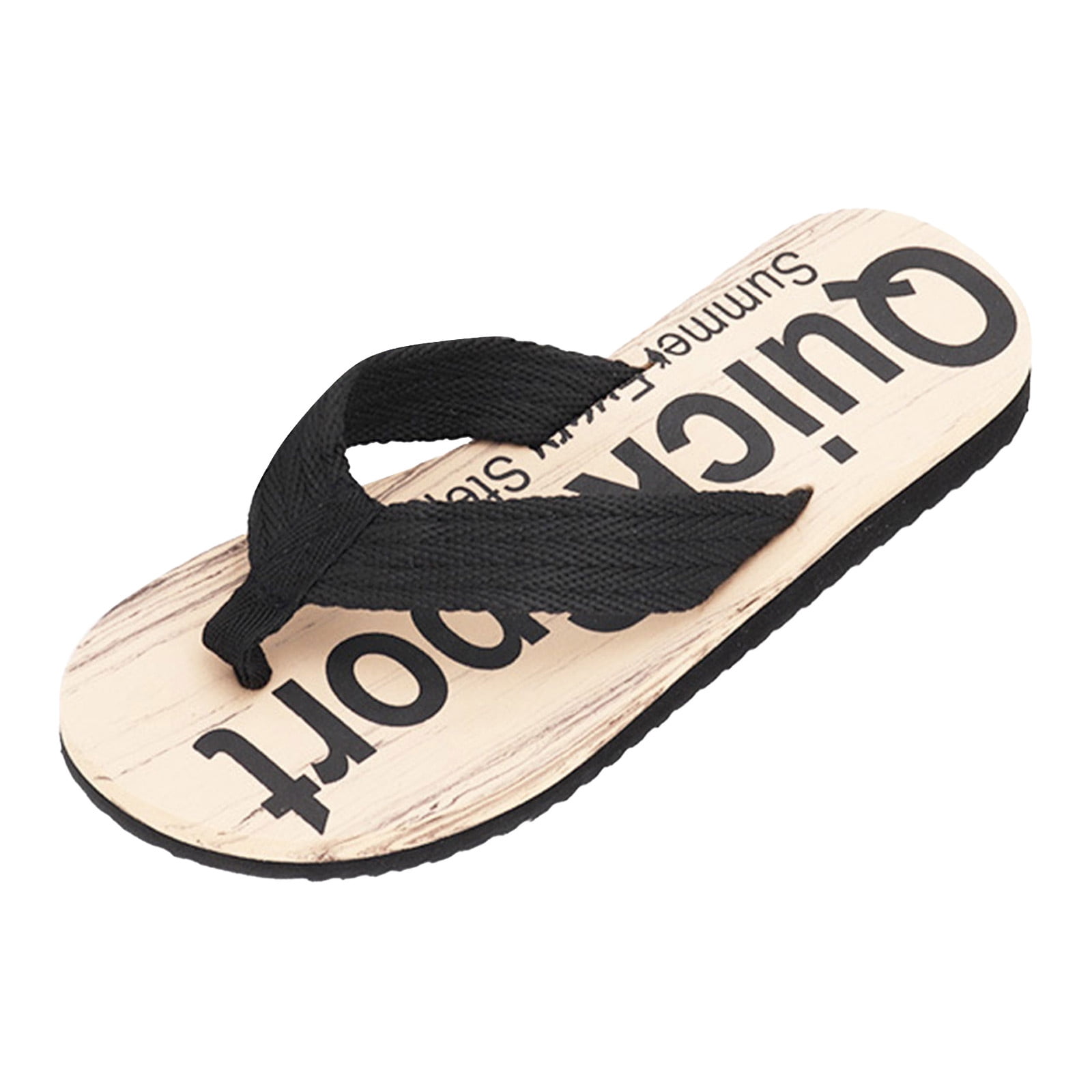 Kcodviy Fashion Spring And Summer Men Flip Flops Flat Bottom Lightweight Non Wood Grain Casual Style Beach Mens Flip Flop Sandals Size 11 Flip Flops Mens Adjustable Men S Flip Flops 12 Leather Fl