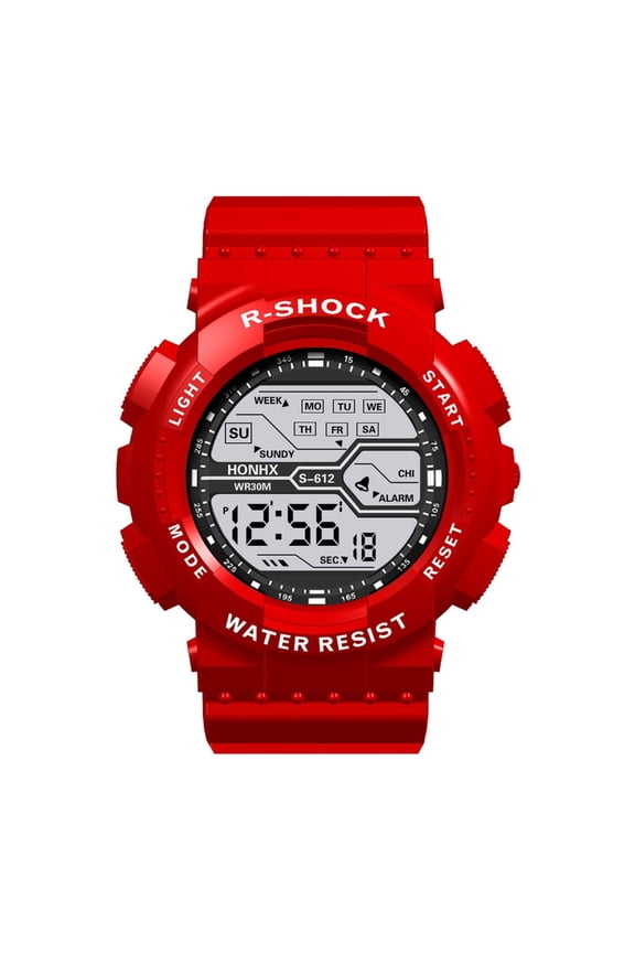 Fashion Waterproof Men's LCD Digital Stopwatch Date Rubber Sport Wrist Watch Youth Sports Watch Tact Watch Ae1500wh Gswh1000-1 Atomic Watches for Men Self Setting Analog Watch Unisex Watch